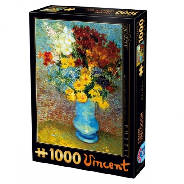 Kwiaty w niebieskim wazonie, Van Gogh (1000el.) - Sklep Art Puzzle